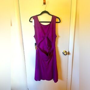 NEW York & Company Tie-Back Dress - City Knits  NWT Deep Purple Medium